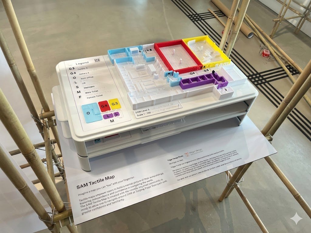 Tactile Braille wayfinding map fabricated for Singapore Art Museum